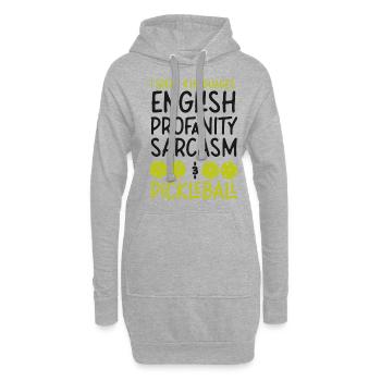 Pickleball Je parle 4 langues - Sweat-shirt à capuche long Femme - gris chiné - Devant