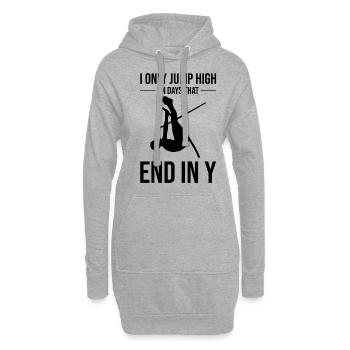 Saut à la perche amusant Saut à la perche - Sweat-shirt à capuche long Femme - gris chiné - Devant