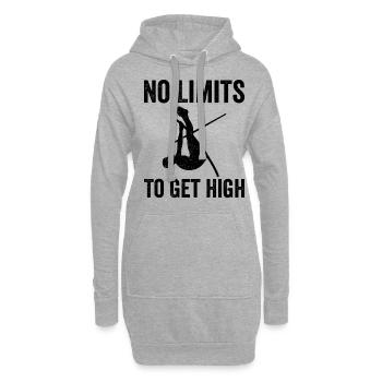 Lustiger Stabhochsprung Stabhochsprung - Hoodie-Kleid - Grau meliert - Vorne
