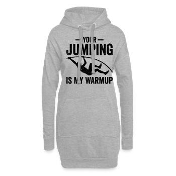 Lustiger Stabhochsprung Stabhochsprung - Hoodie-Kleid - Grau meliert - Vorne