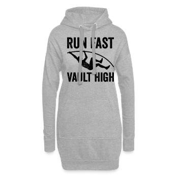 Saut à la perche amusant Saut à la perche - Sweat-shirt à capuche long Femme - gris chiné - Devant