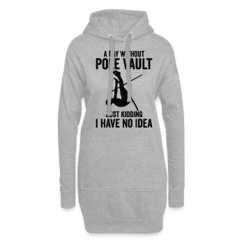 Lustiger Stabhochsprung - Hoodie-Kleid - Grau meliert - Vorne