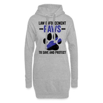 Polizeibeamter Polizeihund - Hoodie-Kleid - Grau meliert - Vorne