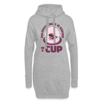 Weihnachten Schneekugel Kaffee Koffein Liebhaber - Hoodie-Kleid - Grau meliert - Vorne