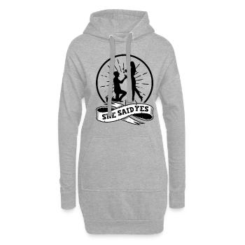 Proposition de fiançailles de couple de la Saint-Valentin Journée du cœur - Sweat-shirt à capuche long Femme - gris chiné - Devant