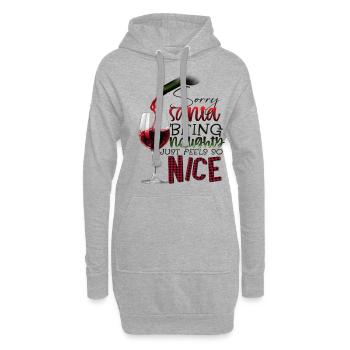Vilain Buveur de vin - Sweat-shirt à capuche long Femme - gris chiné - Devant