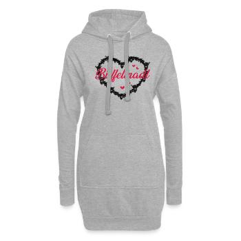 Büffelmadl Buffalo Girl Bison Buffle d’eau - Sweat-shirt à capuche long Femme - gris chiné - Devant