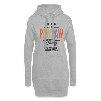 Hommes c’est un truc de papaye drôle papa grand-père - Sweat-shirt à capuche long Femme - gris chiné - Devant