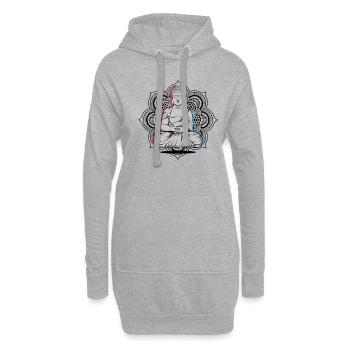 Yoga Buddha Mandala Lotus Flower - Hoodie-Kleid - Grau meliert - Vorne