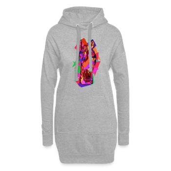 Buntes Pferd Wpap Art Geometrische Pop Art - Hoodie-Kleid - Grau meliert - Vorne