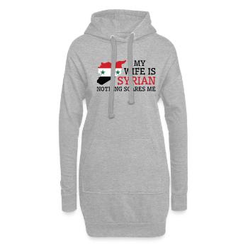 Rien ne me fait peur Femme syrienne Syrie - Sweat-shirt à capuche long Femme - gris chiné - Devant