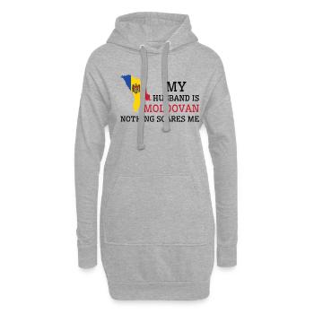 Nichts macht mir Angst Moldauischer Ehemann - Hoodie-Kleid - Grau meliert - Vorne