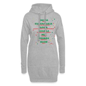 kwanzaa, kinara candle kwanzaa - Hoodie-Kleid - Grau meliert - Vorne