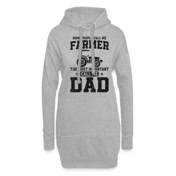 Farming Farmer Dad Father Vintage - Hoodie-Kleid - Grau meliert - Vorne