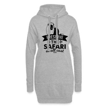 Löwe Afrika Safari Spruch - Hoodie-Kleid - Grau meliert - Vorne
