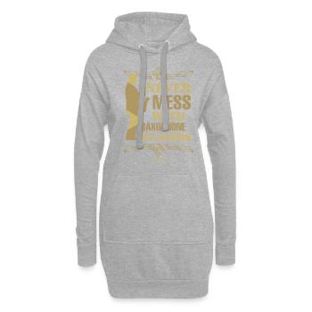 Ne jouez jamais avec les saxophonistes - Sweat-shirt à capuche long Femme - gris chiné - Devant