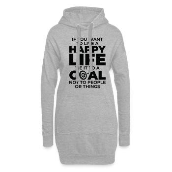Ziel Leben Zitate Glücklich Positive Botschaft - Hoodie-Kleid - Grau meliert - Vorne