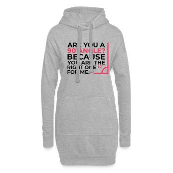 Mathématiques Angle droit Cheesy Pun Math Geek - Sweat-shirt à capuche long Femme - gris chiné - Devant