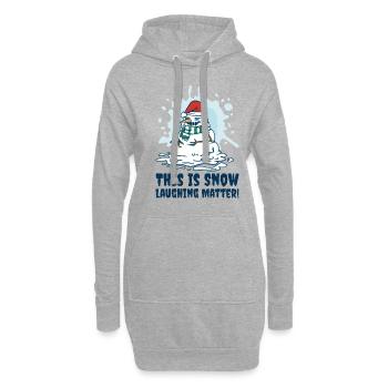 Halloween Gruseliger Schneemann Weihnachten - Hoodie-Kleid - Grau meliert - Vorne