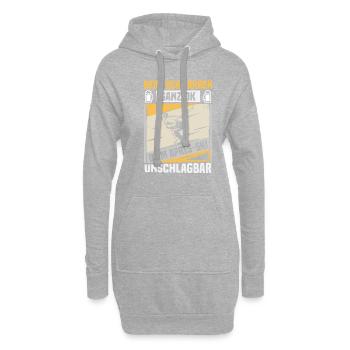 Skifahrer beim Apres Ski unschlagbar Ski - Hoodie-Kleid - Grau meliert - Vorne