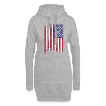 crane operator American Flag, crane operator - Hoodie-Kleid - Grau meliert - Vorne
