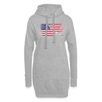 crane operator American Flag, crane operator - Hoodie-Kleid - Grau meliert - Vorne