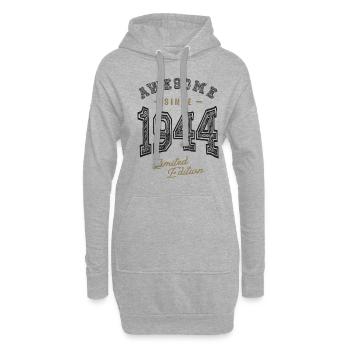 Génial depuis 1944 78e anniversaire - Sweat-shirt à capuche long Femme - gris chiné - Devant