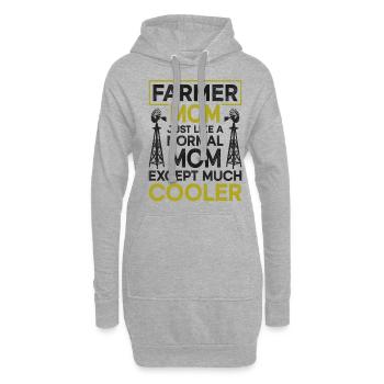 Farming Farmer Mom Mother Vintage - Hoodie-Kleid - Grau meliert - Vorne