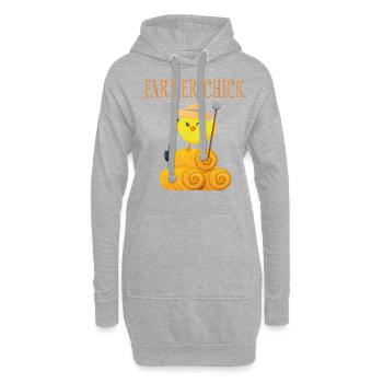 Farming Farmer Girl Chicken Farmer - Hoodie-Kleid - Grau meliert - Vorne