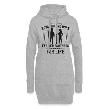 Farming Farmer Husband Wife - Hoodie-Kleid - Grau meliert - Vorne