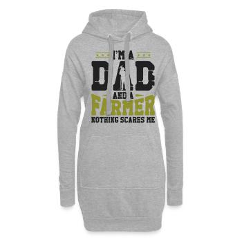 Farming Farmer Dad Father Vintage - Hoodie-Kleid - Grau meliert - Vorne