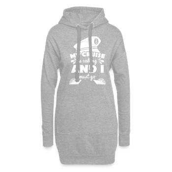 Kapitän Boot Meer lustiger Spruch - Hoodie-Kleid - Grau meliert - Vorne
