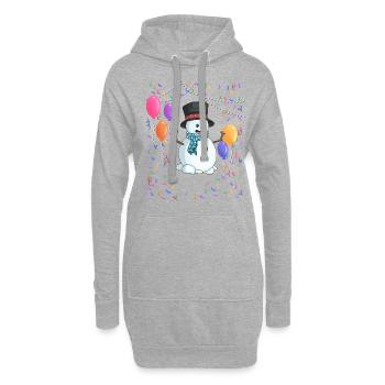 Snowman Winter Ice Party - Hoodie Dress - heather grey - Front