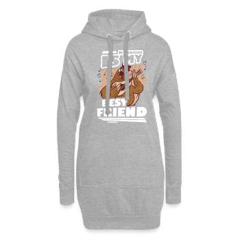 Poulet - Sweat-shirt à capuche long Femme - gris chiné - Devant