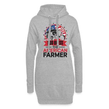 Farming Farmer Us Drapeau américain - Sweat-shirt à capuche long Femme - gris chiné - Devant