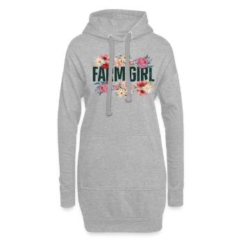Farming Farmer Girl Flower Floral - Hoodie-Kleid - Grau meliert - Vorne