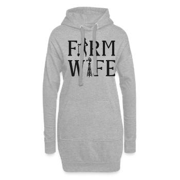 Farming Farmer Wife Farm Wife - Hoodie-Kleid - Grau meliert - Vorne