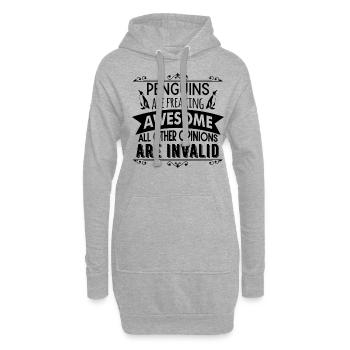 Penguins Are Freaking Awesome - Hoodie-Kleid - Grau meliert - Vorne