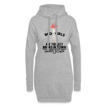 Frauen grillen besser als Männer - Hoodie-Kleid - Grau meliert - Vorne