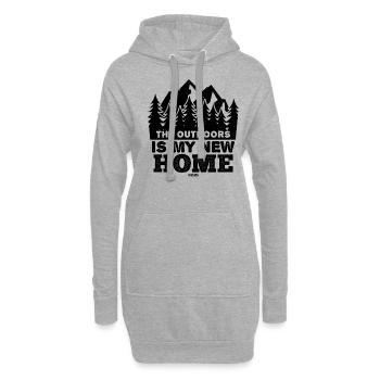 Natur Wald Tannenbaum Wandern - Hoodie-Kleid - Grau meliert - Vorne