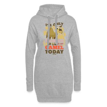 Je ne parle qu’à mon chameau aujourd’hui - Sweat-shirt à capuche long Femme - gris chiné - Devant