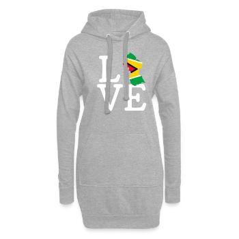 guyana love, guyana - Hoodie-Kleid - Grau meliert - Vorne