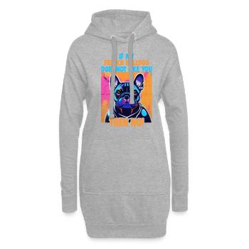 Chiens Français Bulldog Amateurs de chiens - Sweat-shirt à capuche long Femme - gris chiné - Devant