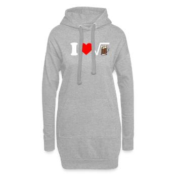 I love root beer, root beer - Hoodie-Kleid - Grau meliert - Vorne