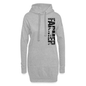 Farming Farmer Vintage Farmer - Hoodie-Kleid - Grau meliert - Vorne