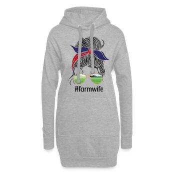 Farming Farmer Girl Wife Sun - Hoodie-Kleid - Grau meliert - Vorne