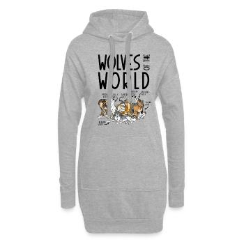 Les loups du monde - Sweat-shirt à capuche long Femme - gris chiné - Devant