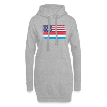 Luxembourg American flag, Luxembourger - Hoodie-Kleid - Grau meliert - Vorne
