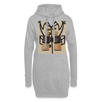 Costume Graphic Animal Keeper Zoo Keeper Animal Lo - Hoodie-Kleid - Grau meliert - Vorne