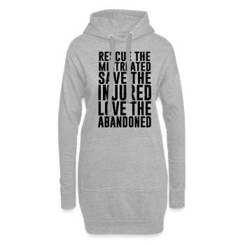 Rescue The Mistreated Save The Injured Animal Keep - Hoodie-Kleid - Grau meliert - Vorne